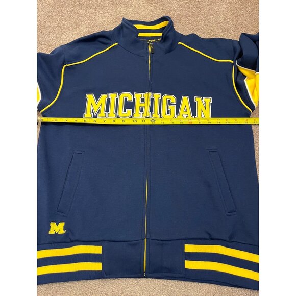 University Of Michigan Wolverines Track Jacket M Stripe Rib Officially Licensed - Picture 3 of 9